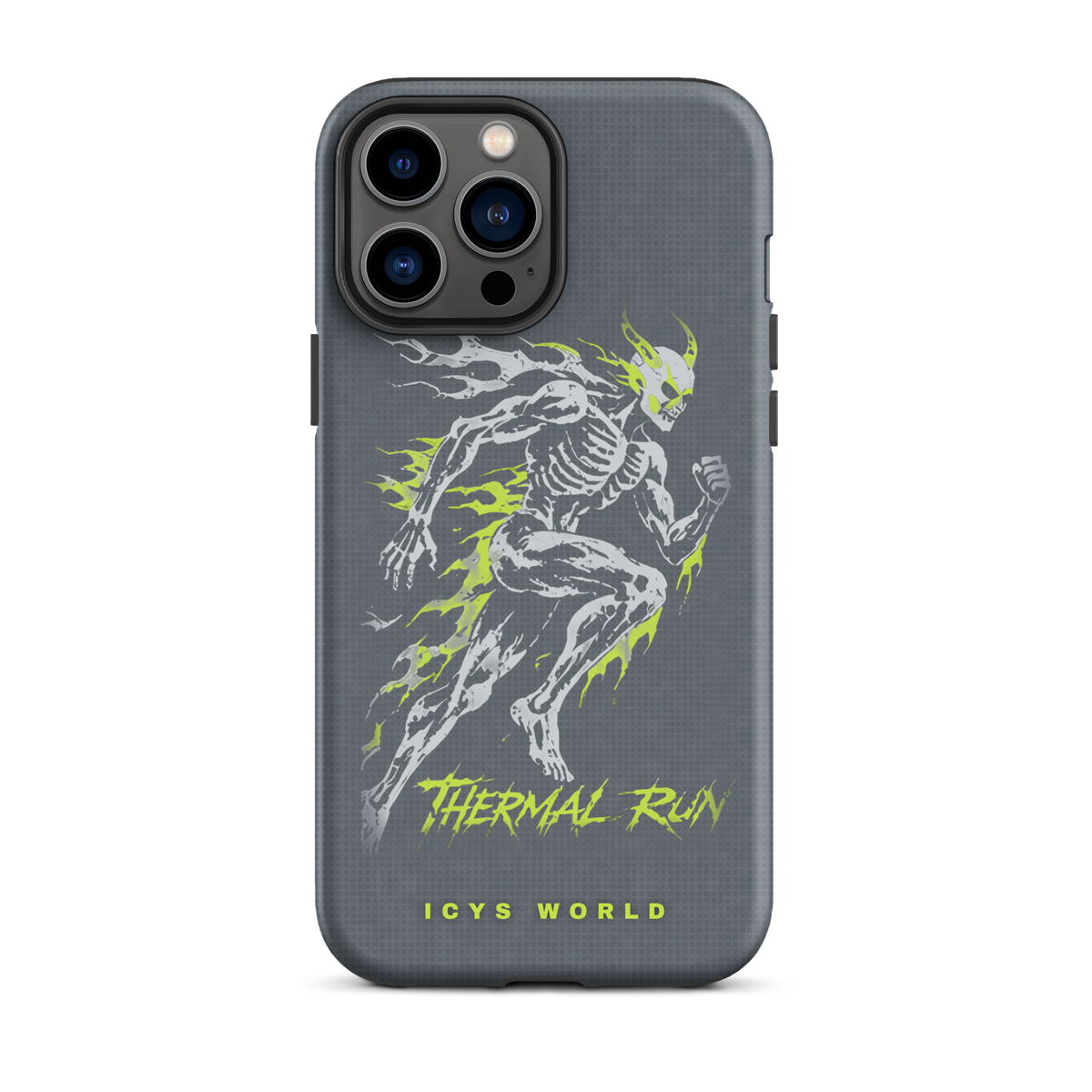 ICYS WORLD Thermal Run iPhone case on iPhone 13 Pro Max, matte finish