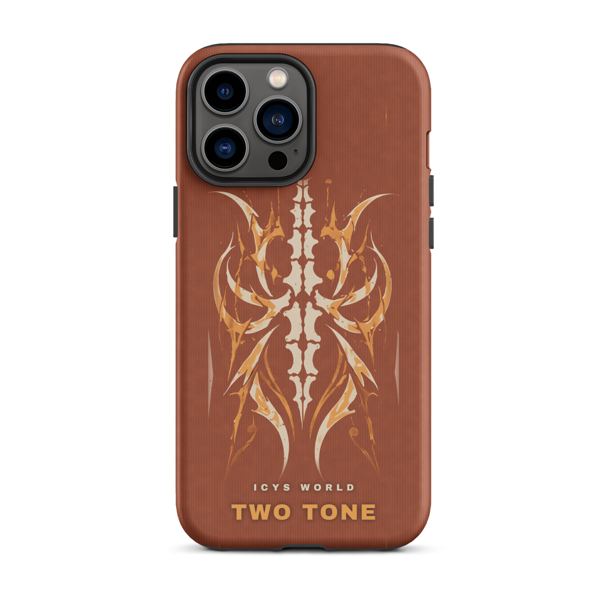 ICYS WORLD Two Tone iPhone case on iPhone 13 Pro Max, matte finish