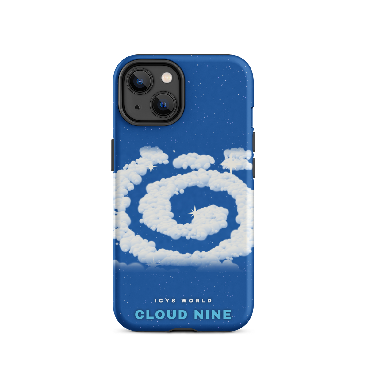 ICYS WORLD Cloud Nine iPhone case on iPhone 14, matte finish