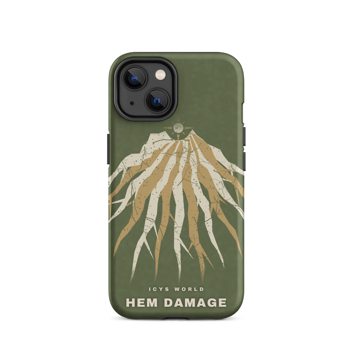 ICYS WORLD Hem Damage iPhone case on iPhone 14, matte finish
