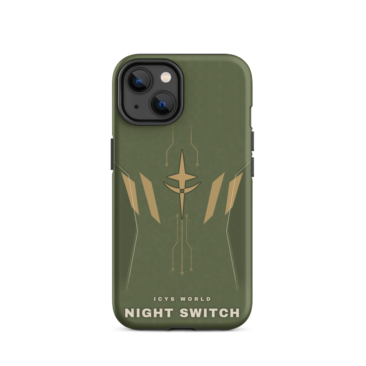 ICYS WORLD Night Switch iPhone case on iPhone 14, matte finish