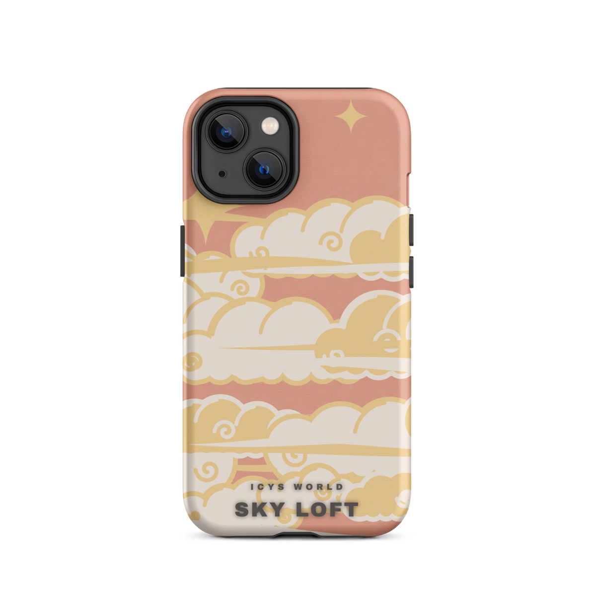 ICYS WORLD Sky Loft iPhone case on iPhone 14, matte finish