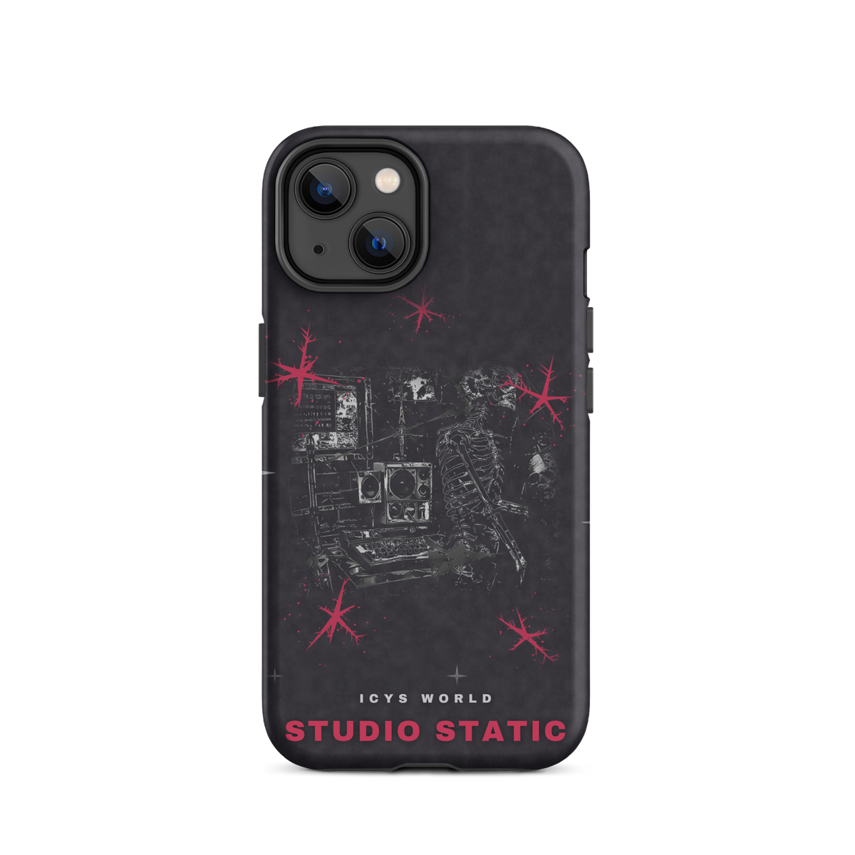ICYS WORLD Studio Static iPhone case on iPhone 14, matte finish