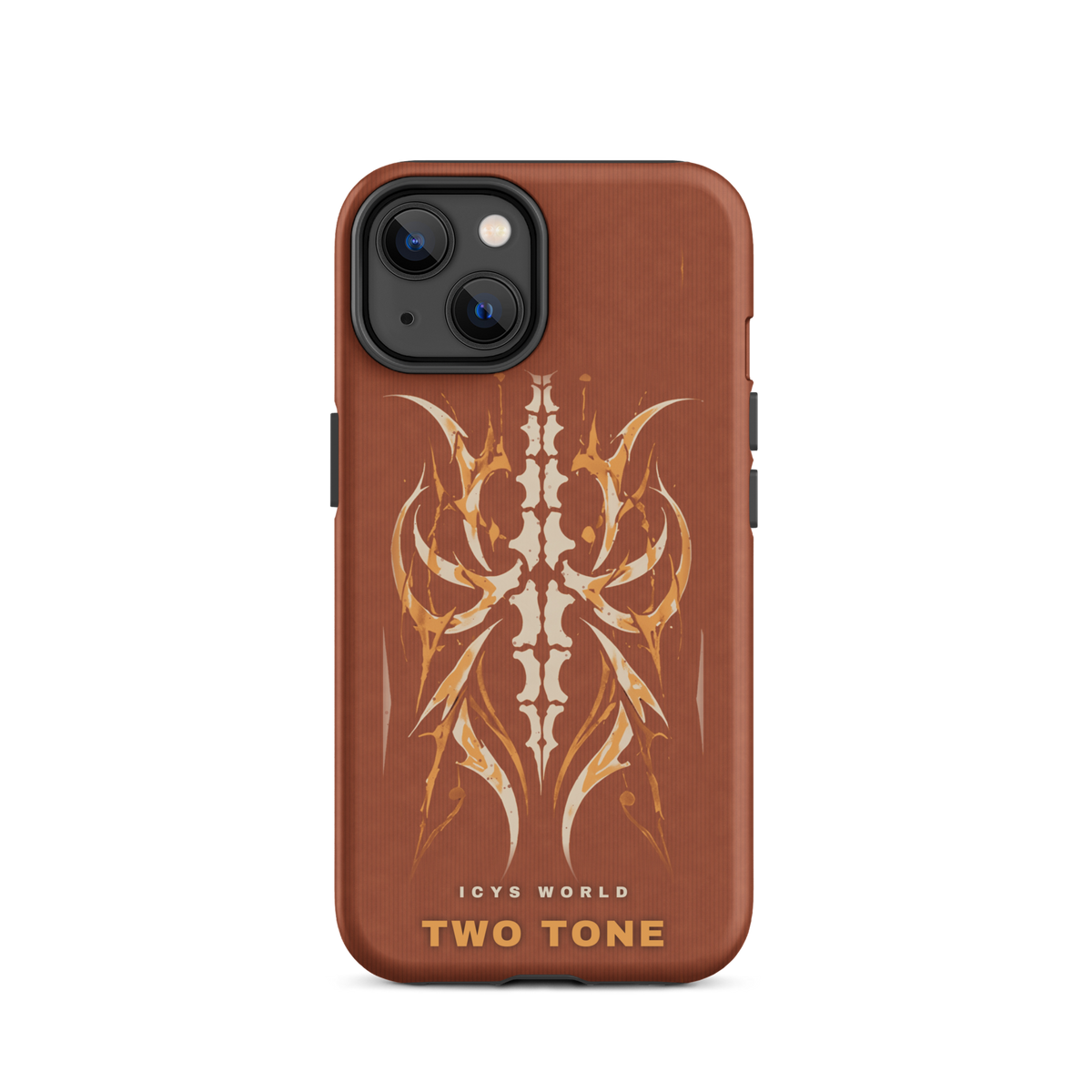 ICYS WORLD Two Tone iPhone case on iPhone 14, matte finish