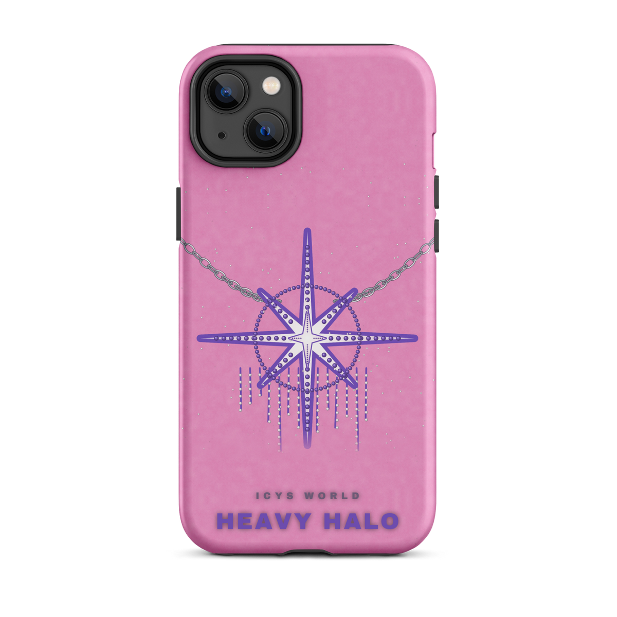 ICYS WORLD Heavy Halo iPhone case on iPhone 14 Plus, matte finish