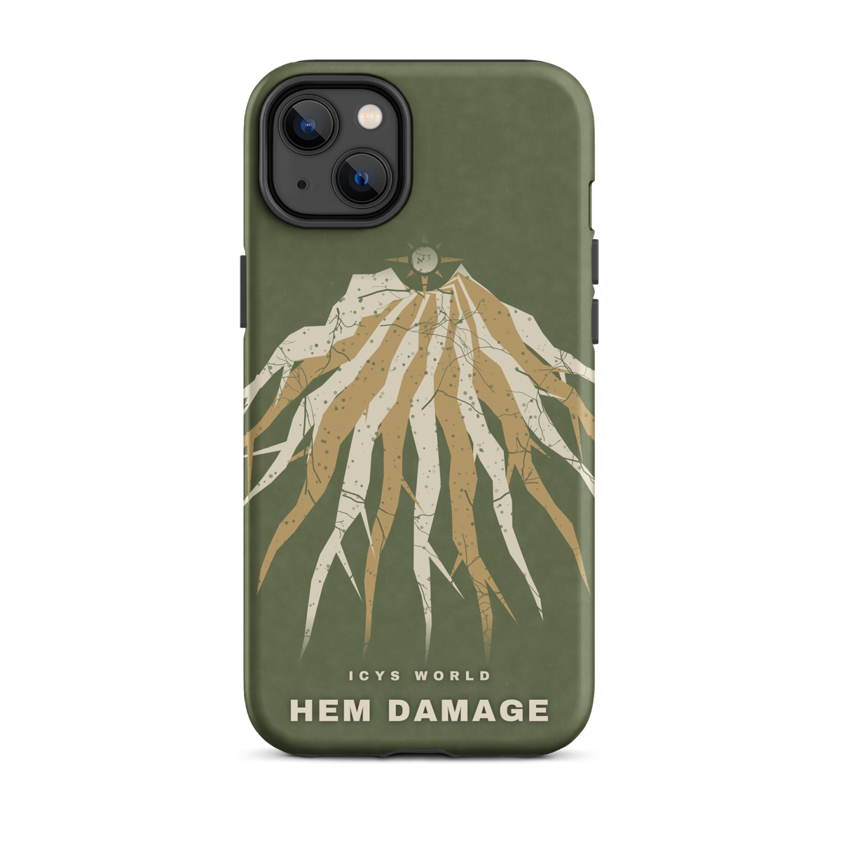 ICYS WORLD Hem Damage iPhone case on iPhone 14 Plus, matte finish
