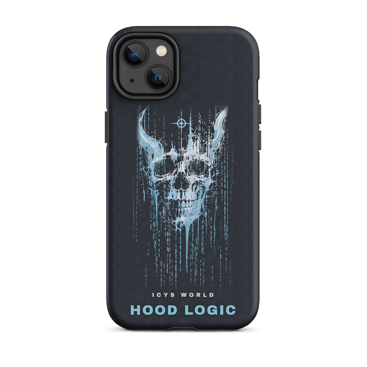 ICYS WORLD Hood Logic iPhone case on iPhone 14 Plus, matte finish