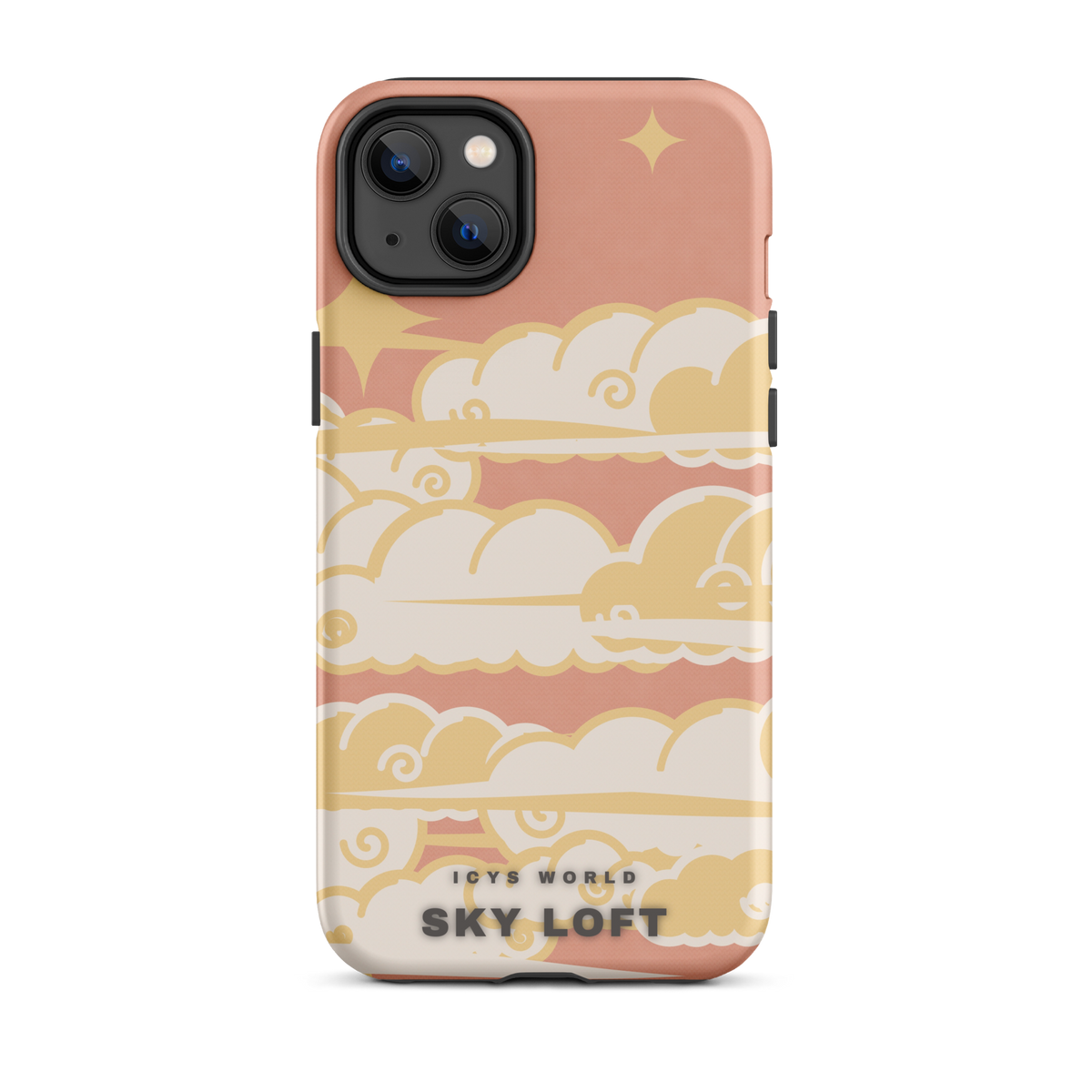ICYS WORLD Sky Loft iPhone case on iPhone 14 Plus, matte finish