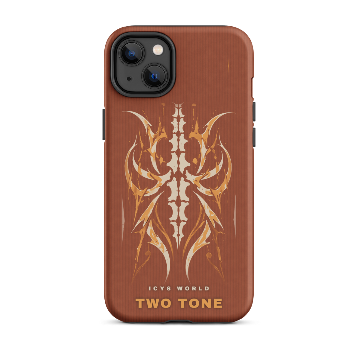 ICYS WORLD Two Tone iPhone case on iPhone 14 Plus, matte finish