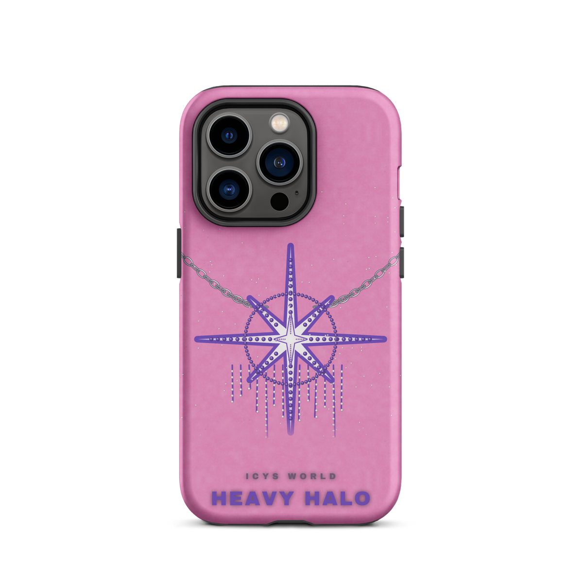ICYS WORLD Heavy Halo iPhone case on iPhone 14 Pro, matte finish