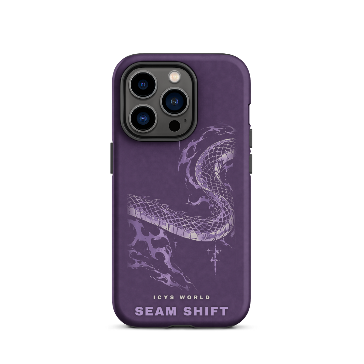 ICYS WORLD Seam Shift iPhone case on iPhone 14 Pro, matte finish