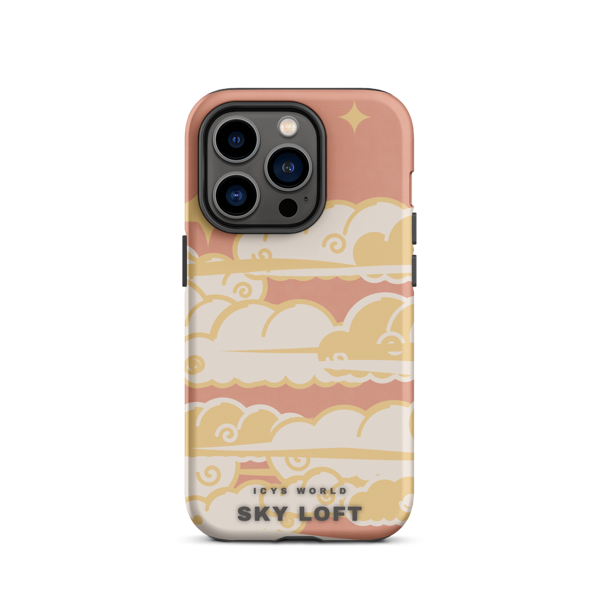 ICYS WORLD Sky Loft iPhone case on iPhone 14 Pro, matte finish