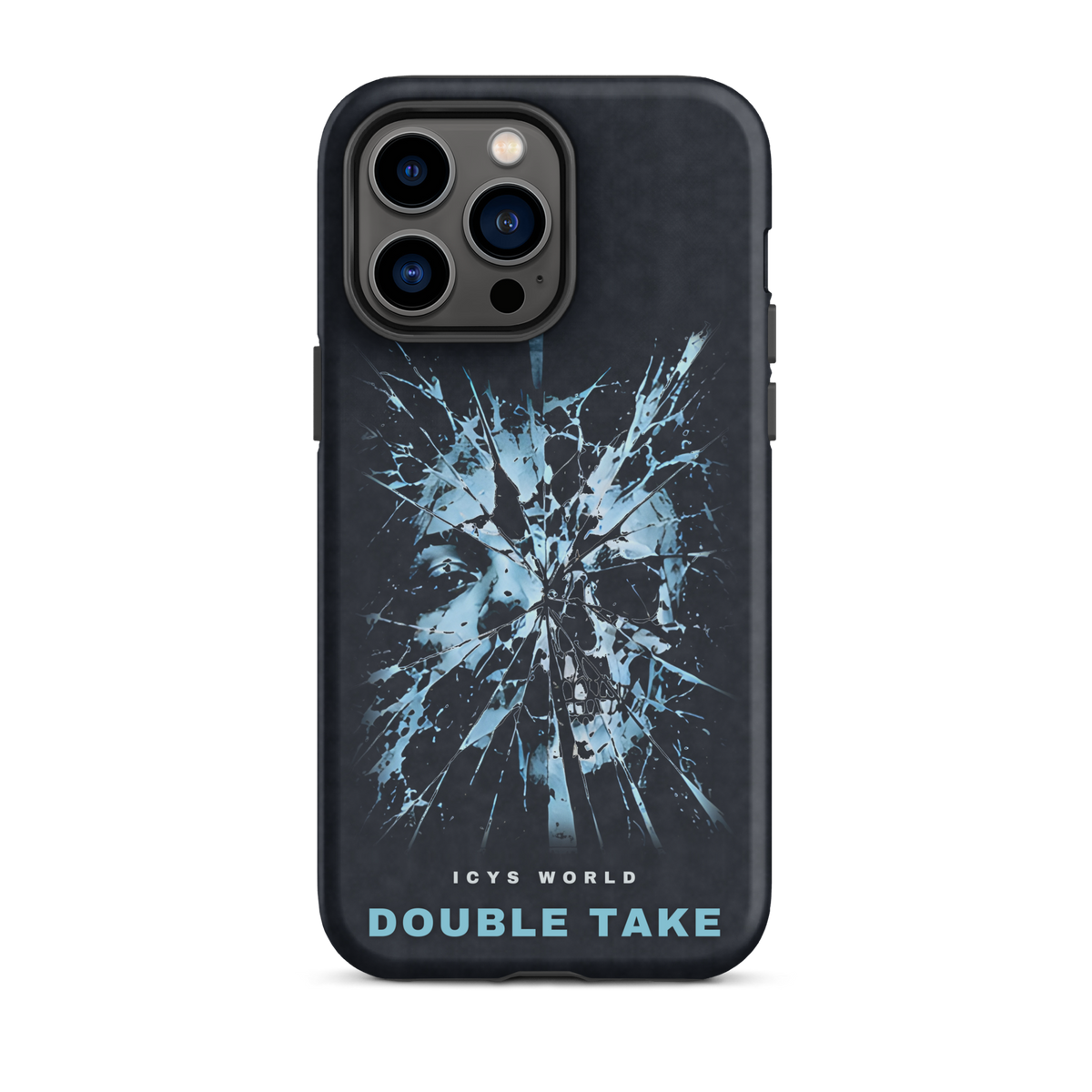 ICYS WORLD Double Take iPhone case on iPhone 14 Pro Max, matte finish