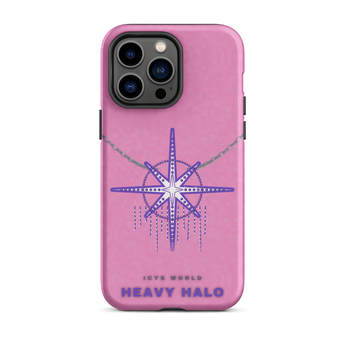 ICYS WORLD Heavy Halo iPhone case on iPhone 14 Pro Max, matte finish
