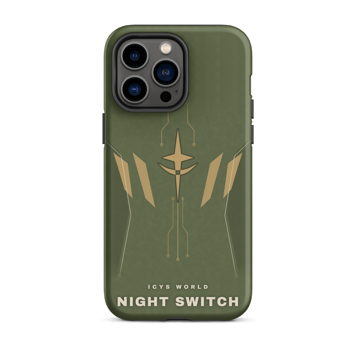 ICYS WORLD Night Switch iPhone case on iPhone 14 Pro Max, matte finish