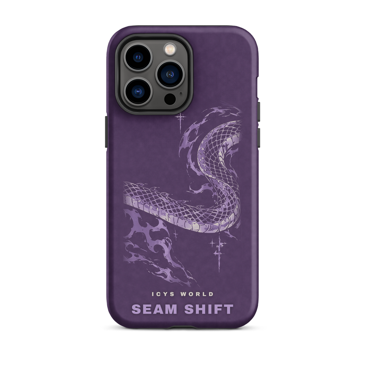 ICYS WORLD Seam Shift iPhone case on iPhone 14 Pro Max, matte finish