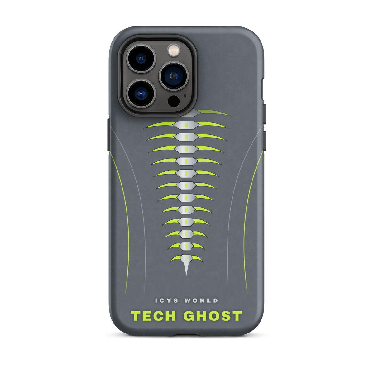 ICYS WORLD Tech Ghost iPhone case on iPhone 14 Pro Max, matte finish