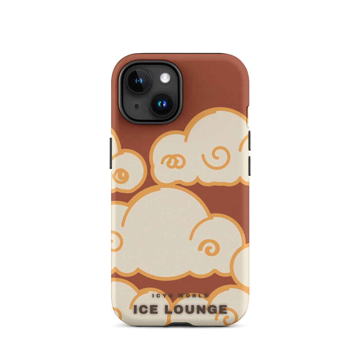 ICYS WORLD Ice Lounge iPhone case on iPhone 15, matte finish