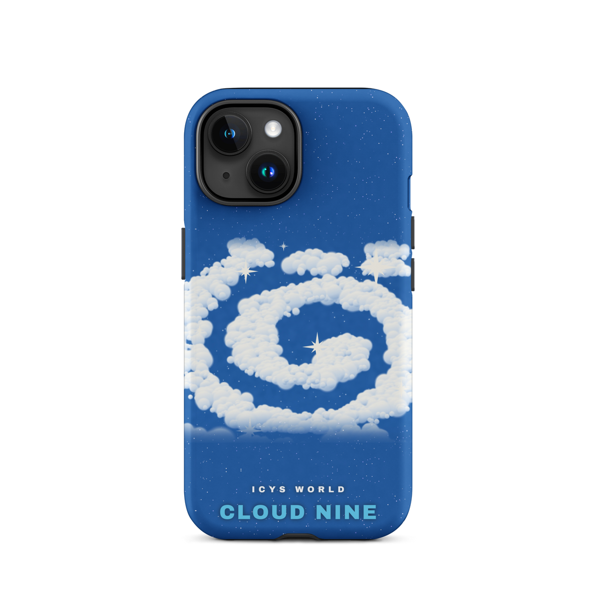ICYS WORLD Cloud Nine iPhone case on iPhone 15, matte finish