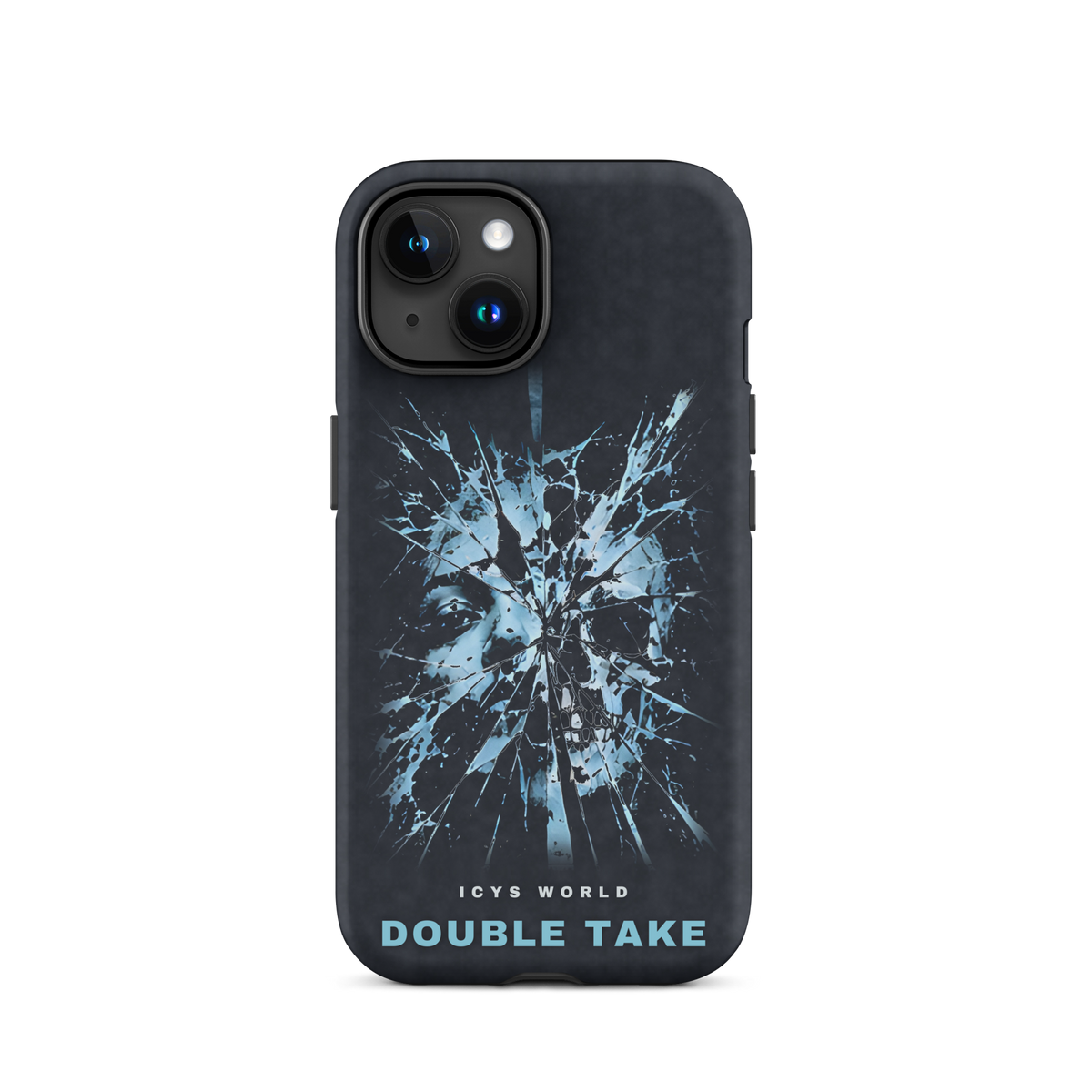 ICYS WORLD Double Take iPhone case on iPhone 15, matte finish