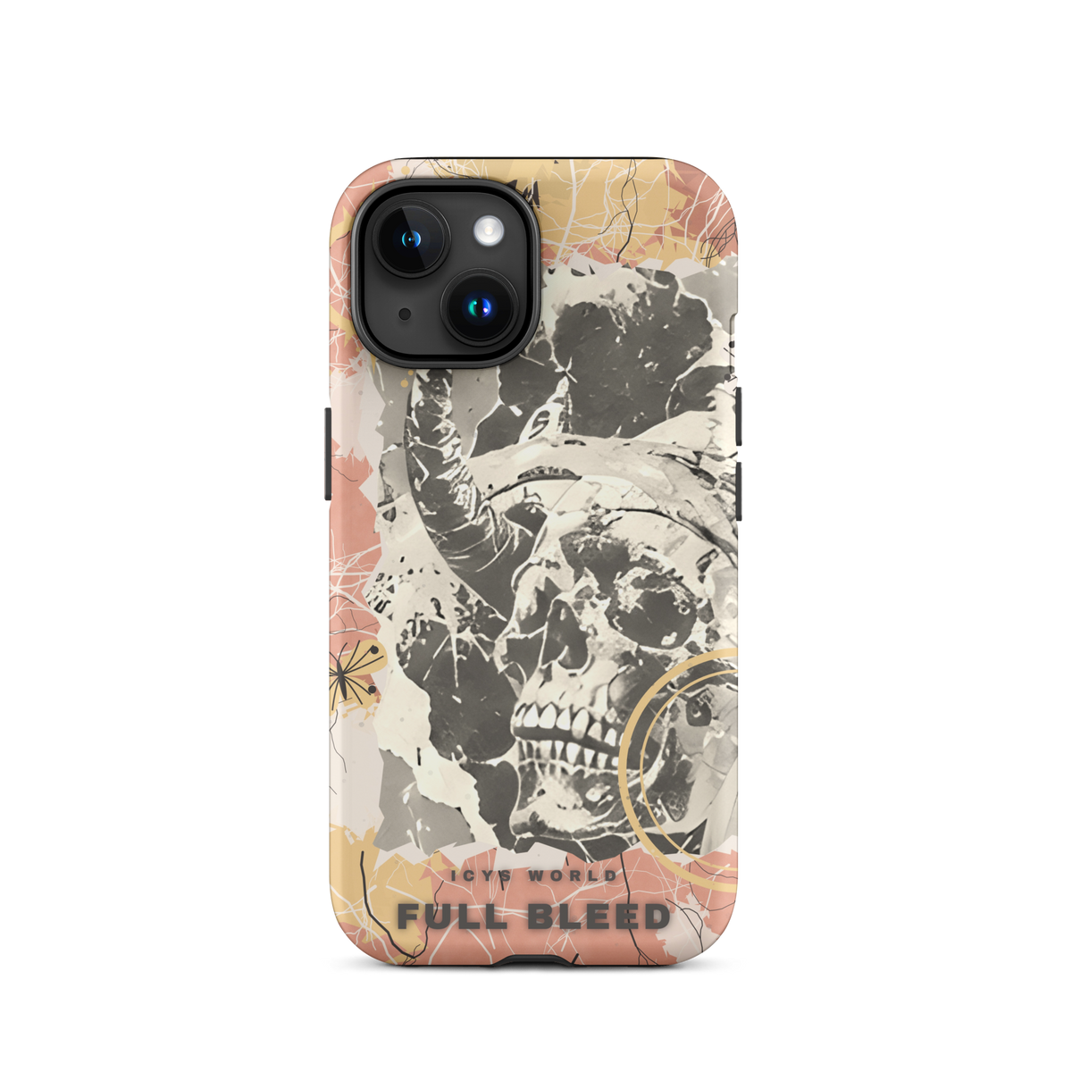 ICYS WORLD Full Bleed iPhone case on iPhone 15, matte finish