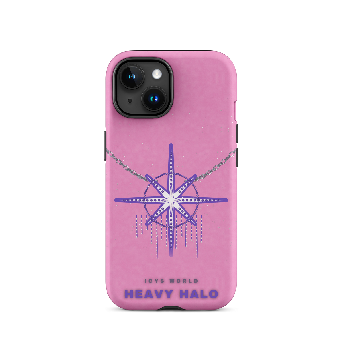 ICYS WORLD Heavy Halo iPhone case on iPhone 15, matte finish