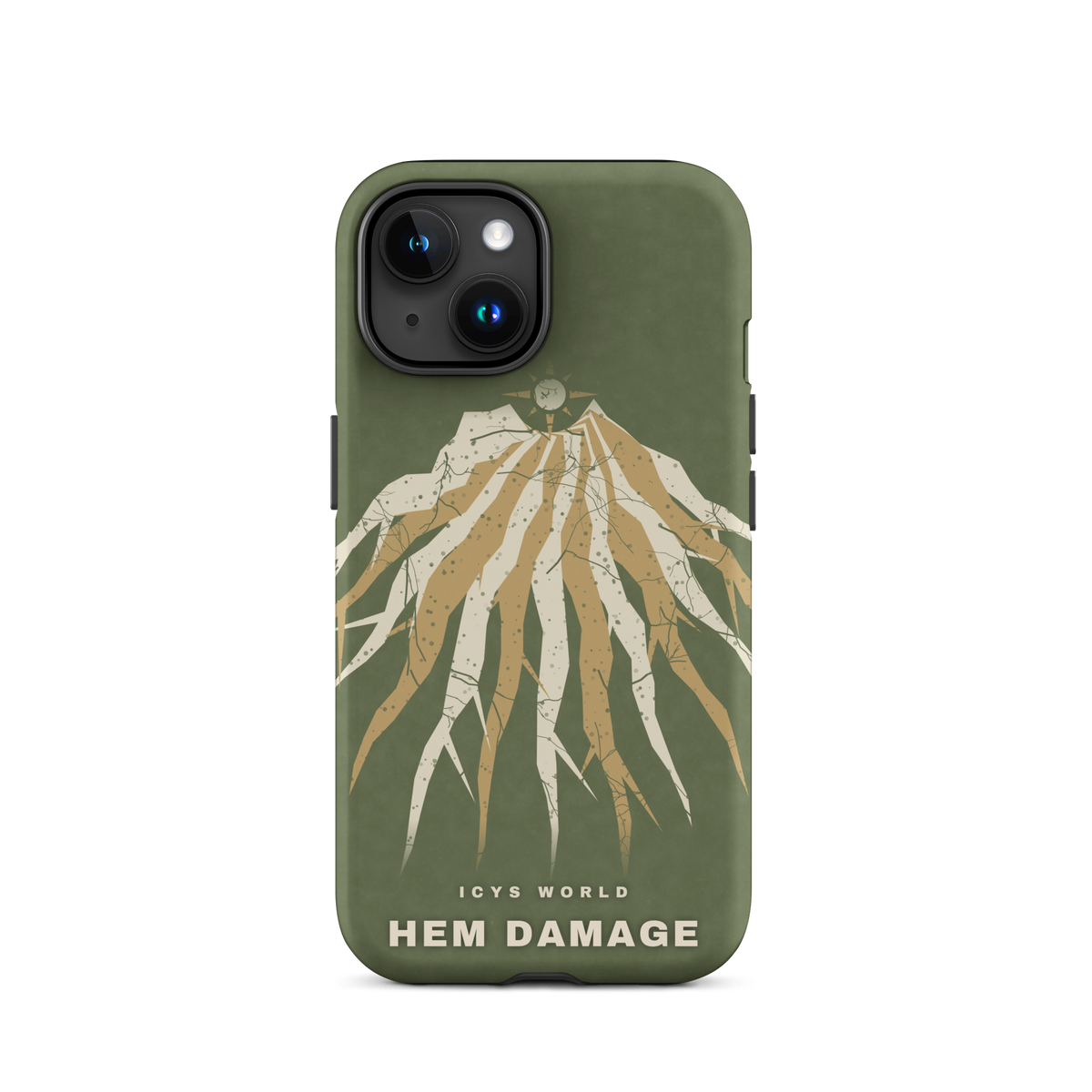 ICYS WORLD Hem Damage iPhone case on iPhone 15, matte finish