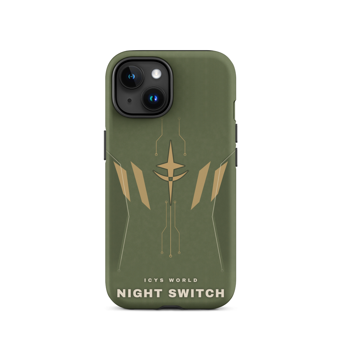 ICYS WORLD Night Switch iPhone case on iPhone 15, matte finish