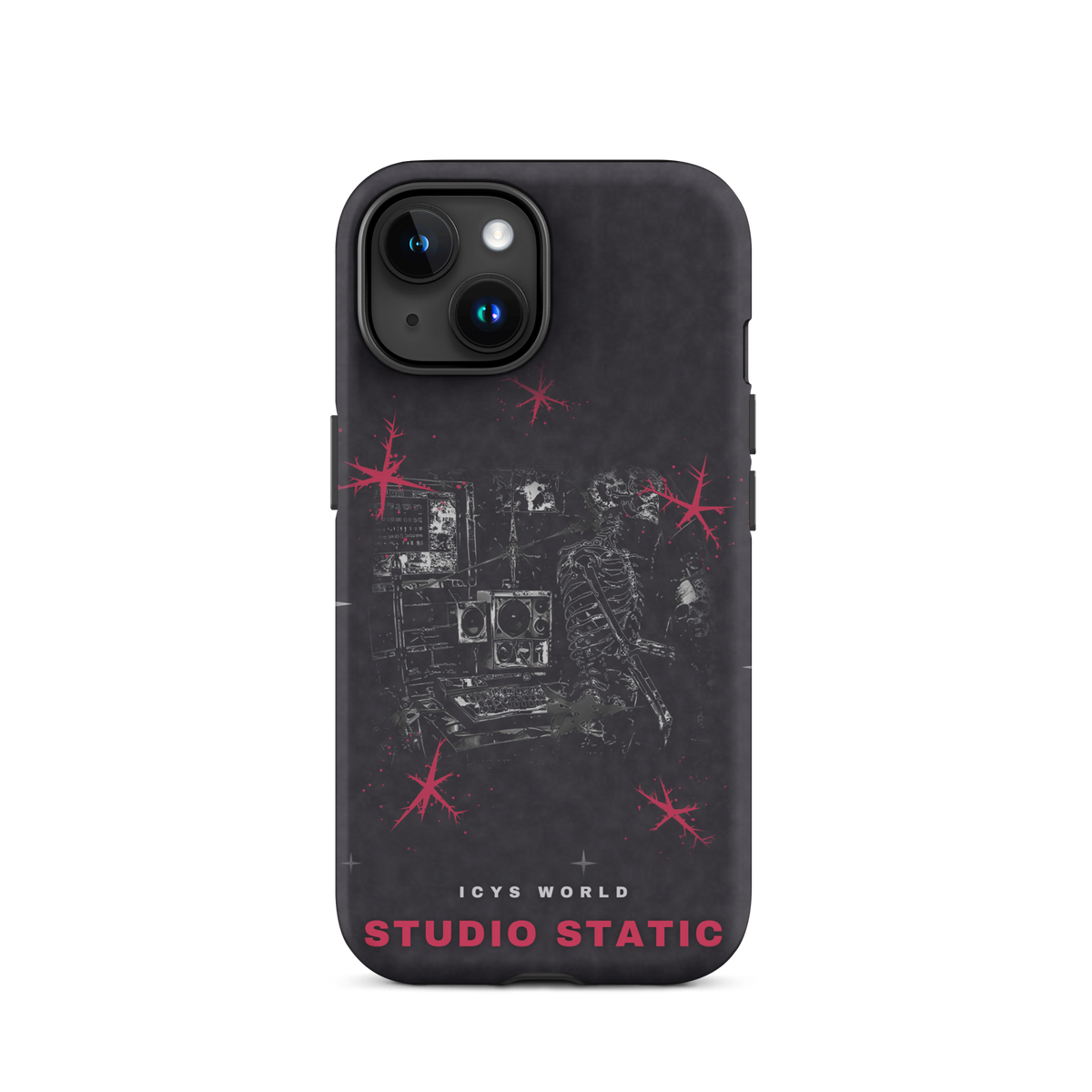 ICYS WORLD Studio Static iPhone case on iPhone 15, matte finish