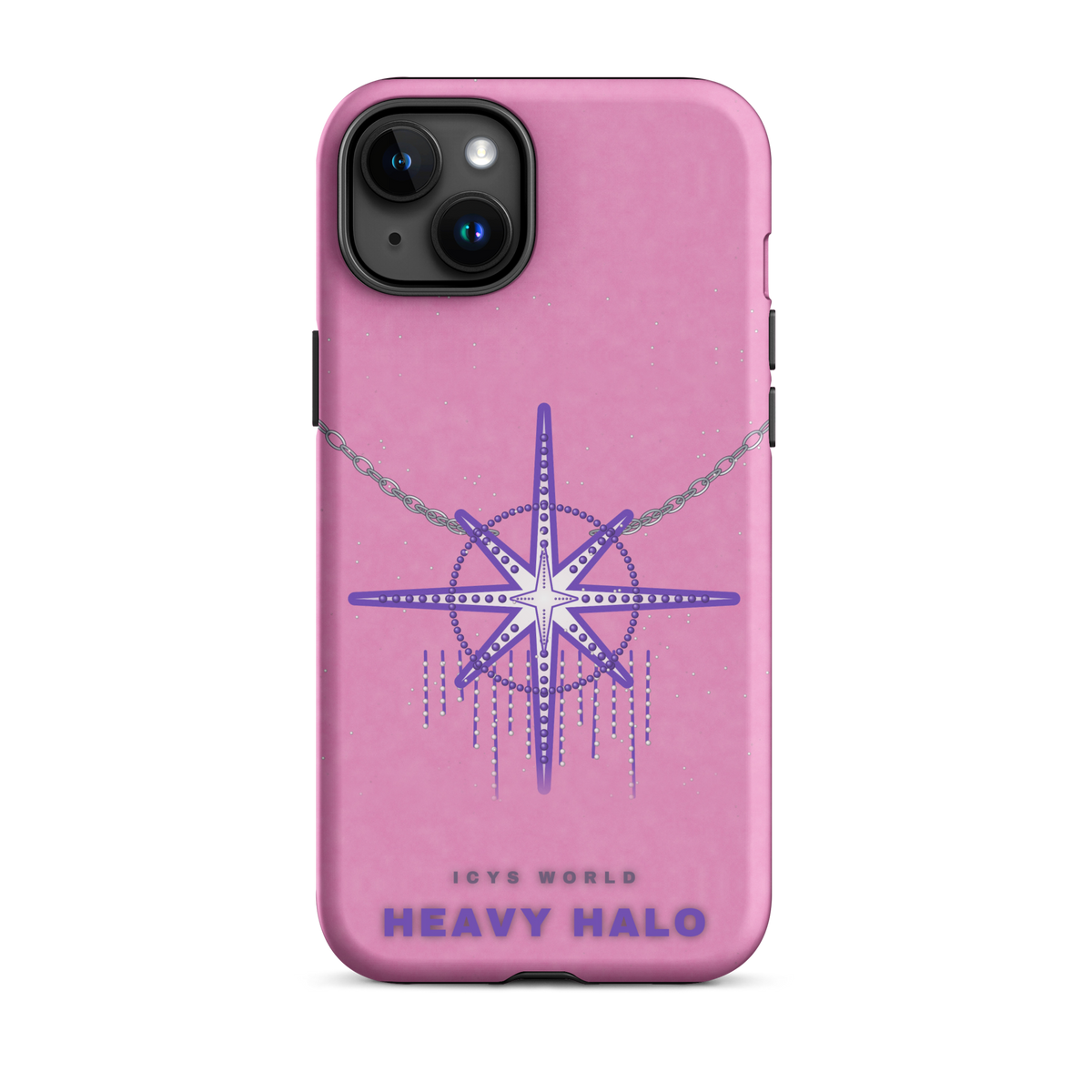 ICYS WORLD Heavy Halo iPhone case on iPhone 15 Plus, matte finish