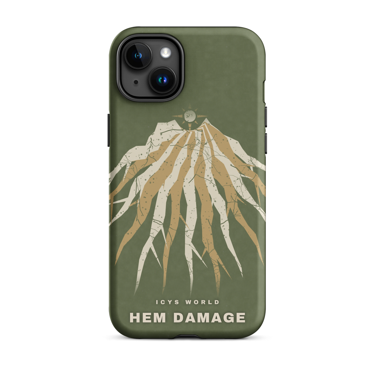 ICYS WORLD Hem Damage iPhone case on iPhone 15 Plus, matte finish