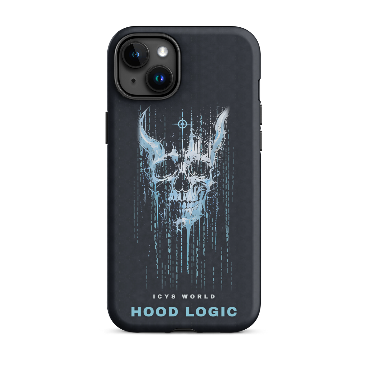 ICYS WORLD Hood Logic iPhone case on iPhone 15 Plus, matte finish