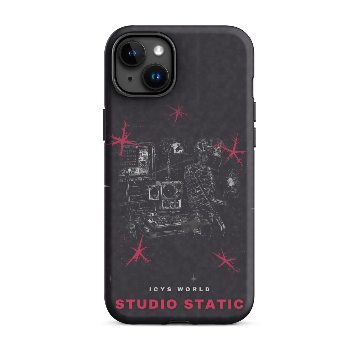ICYS WORLD Studio Static iPhone case on iPhone 15 Plus, matte finish