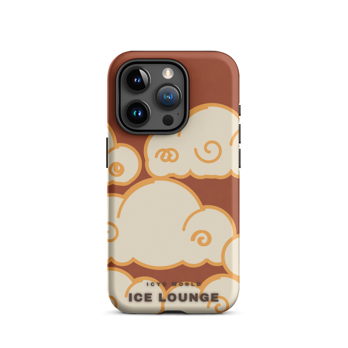 ICYS WORLD Ice Lounge iPhone case on iPhone 15 Pro, matte finish