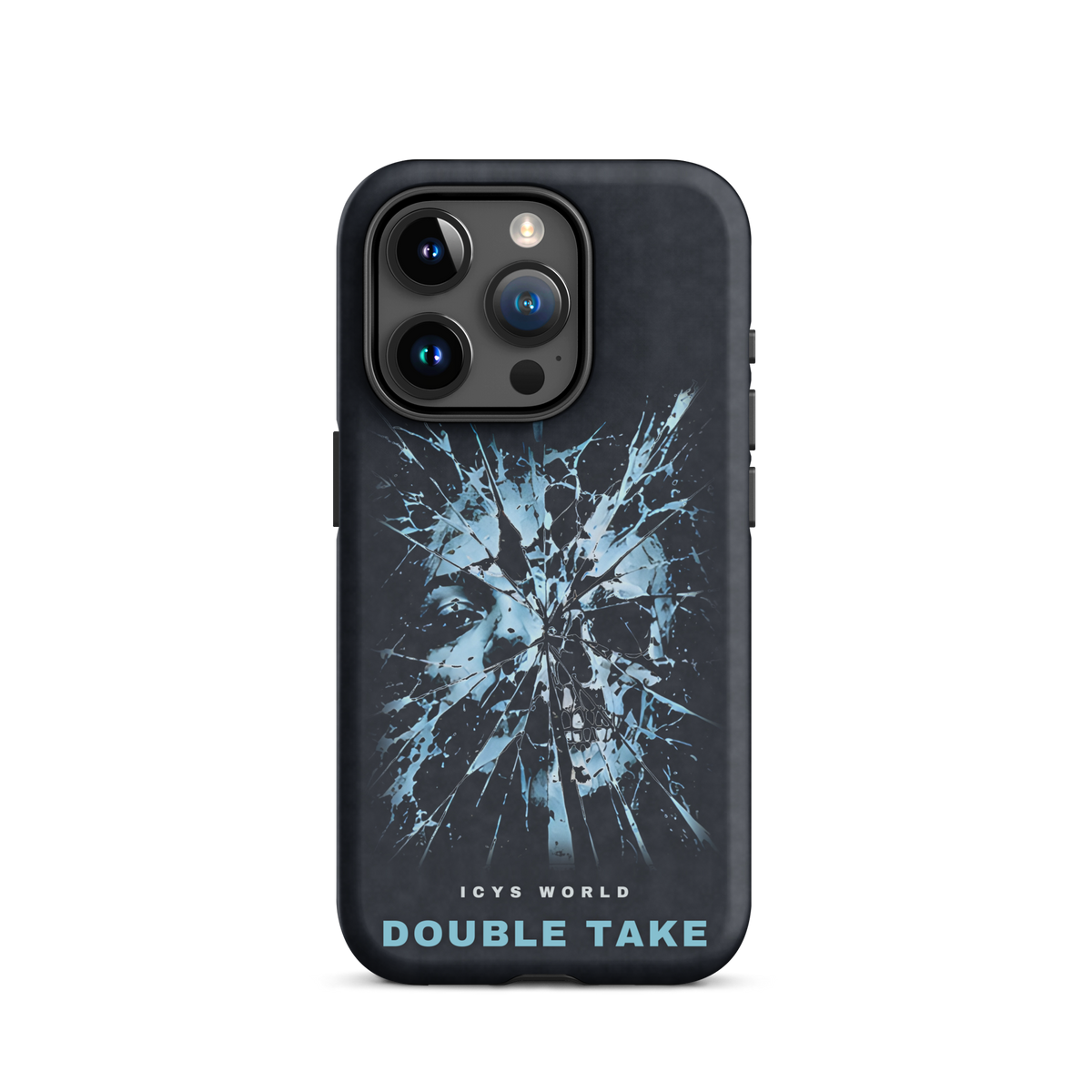ICYS WORLD Double Take iPhone case on iPhone 15 Pro, matte finish