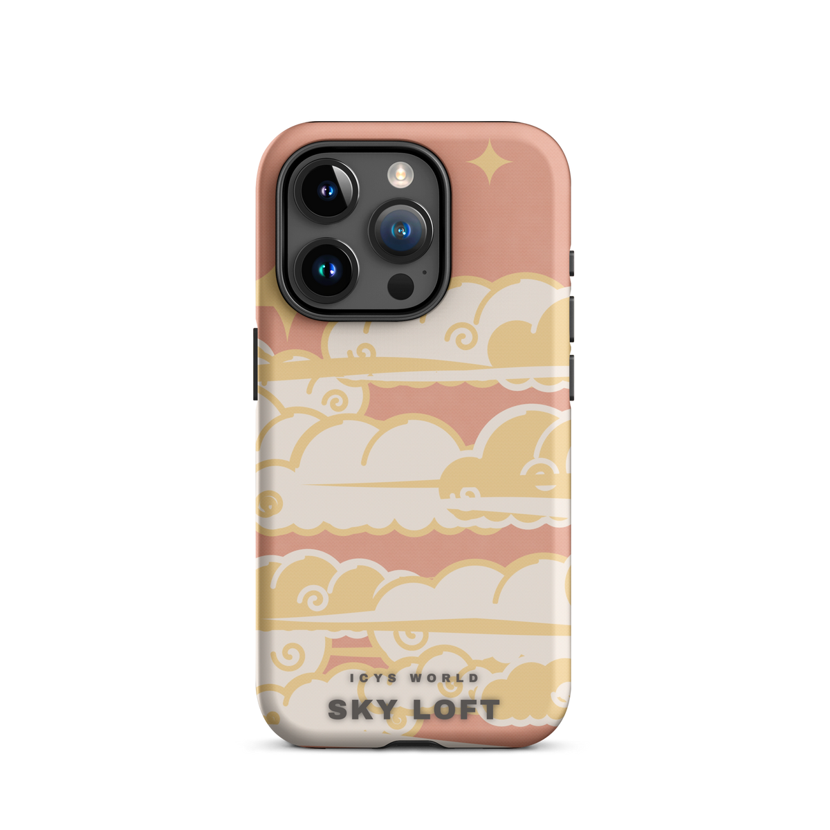 ICYS WORLD Sky Loft iPhone case on iPhone 15 Pro, matte finish