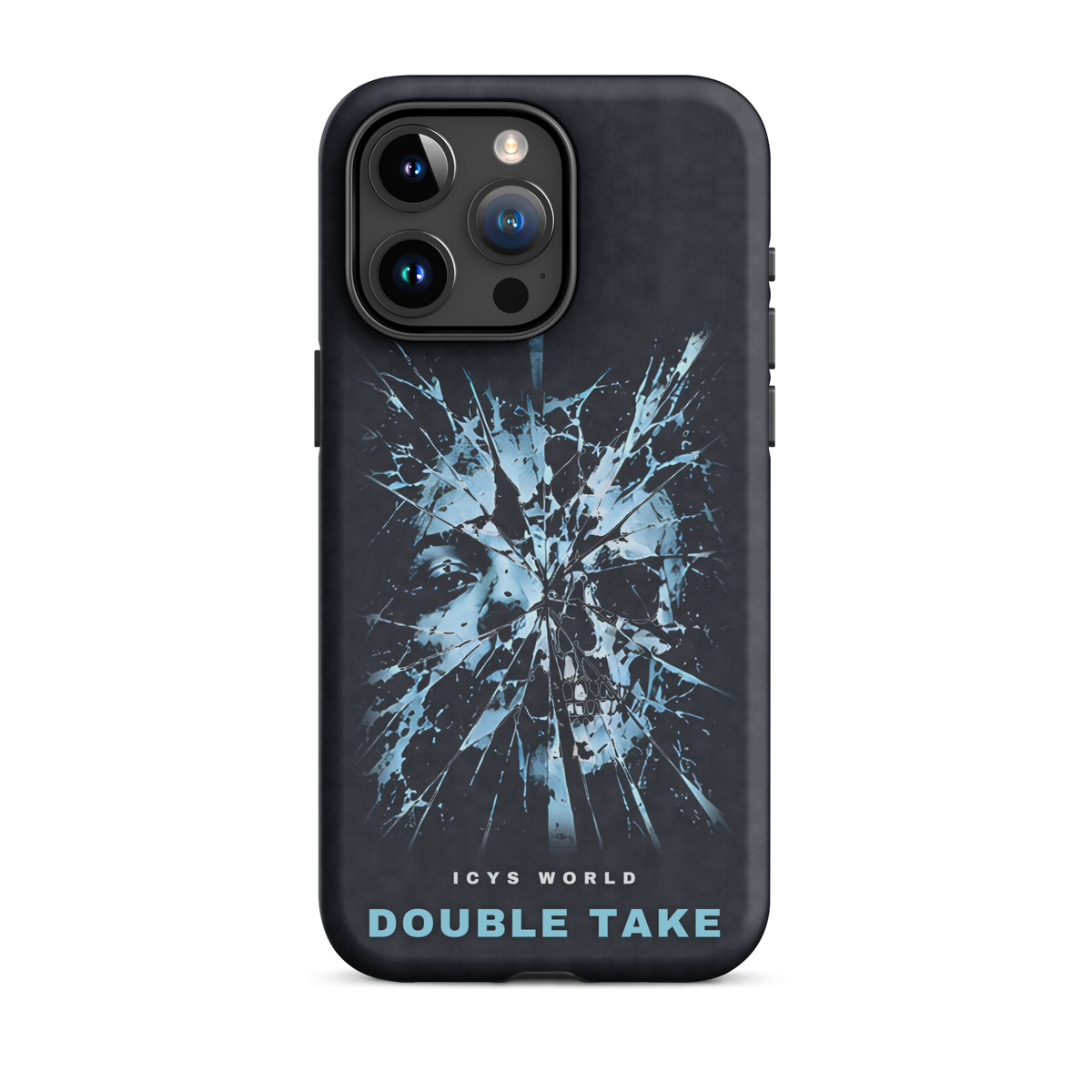 ICYS WORLD Double Take iPhone case on iPhone 15 Pro Max, matte finish
