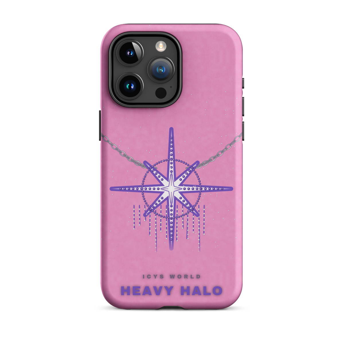 ICYS WORLD Heavy Halo iPhone case on iPhone 15 Pro Max, matte finish