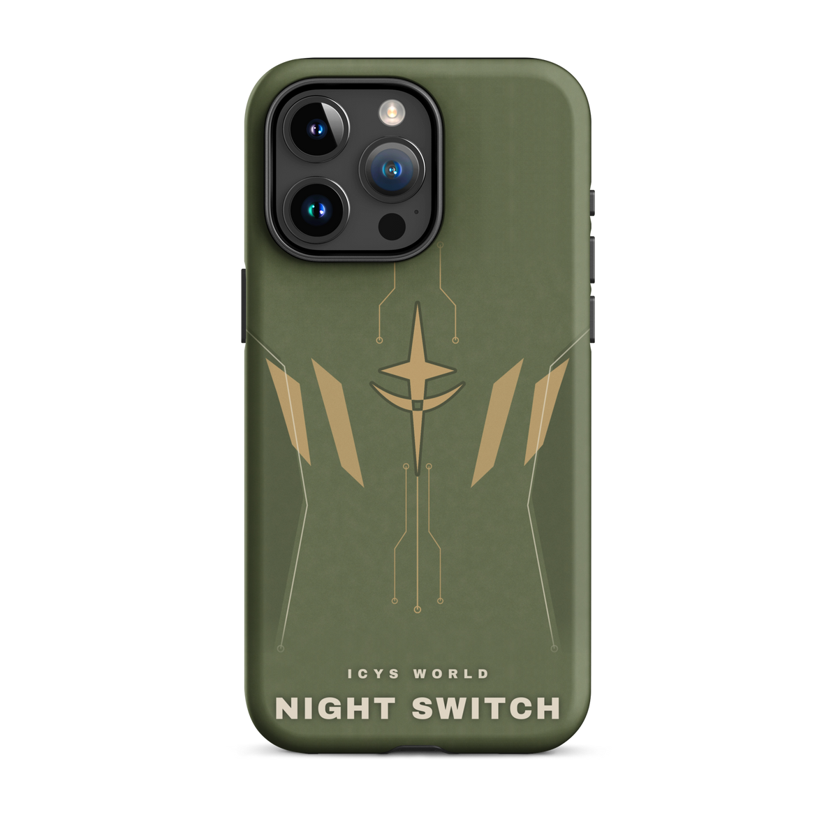 ICYS WORLD Night Switch iPhone case on iPhone 15 Pro Max, matte finish