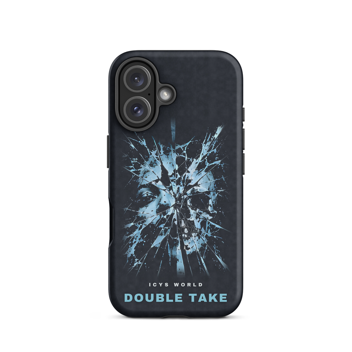 ICYS WORLD Double Take iPhone case on iPhone 16, matte finish