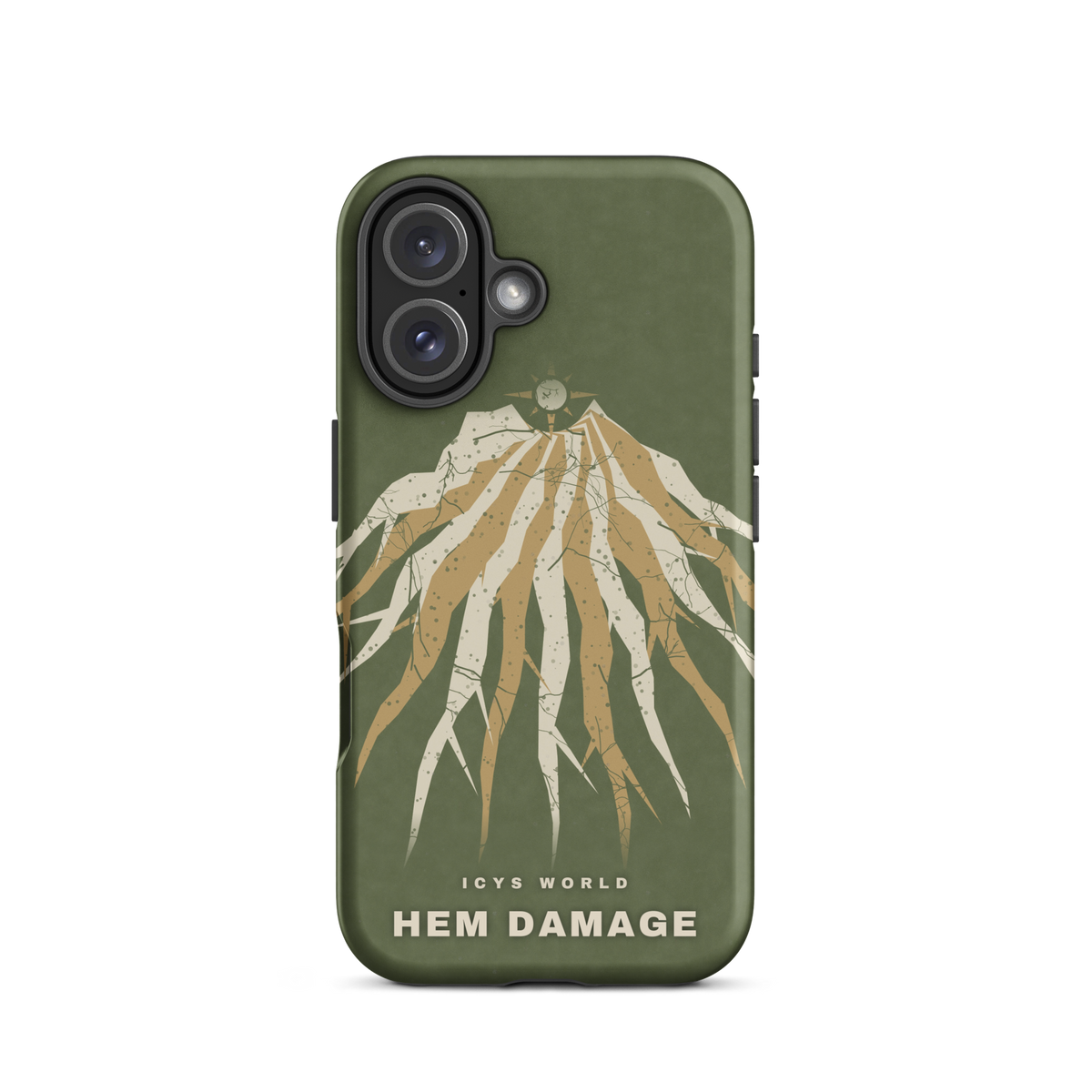 ICYS WORLD Hem Damage iPhone case on iPhone 16, matte finish