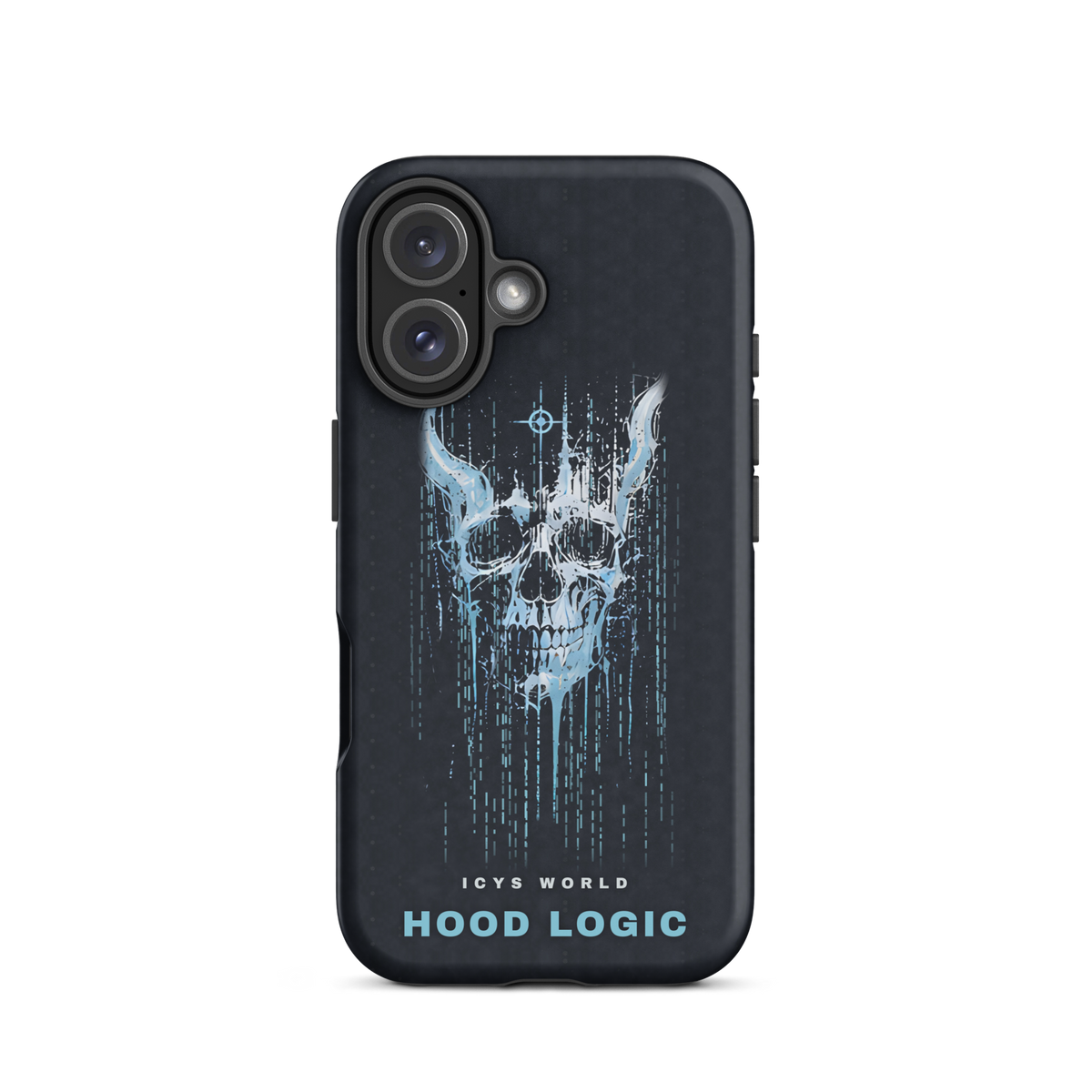 ICYS WORLD Hood Logic iPhone case on iPhone 16, matte finish