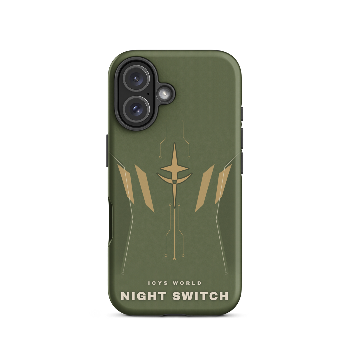 ICYS WORLD Night Switch iPhone case on iPhone 16, matte finish