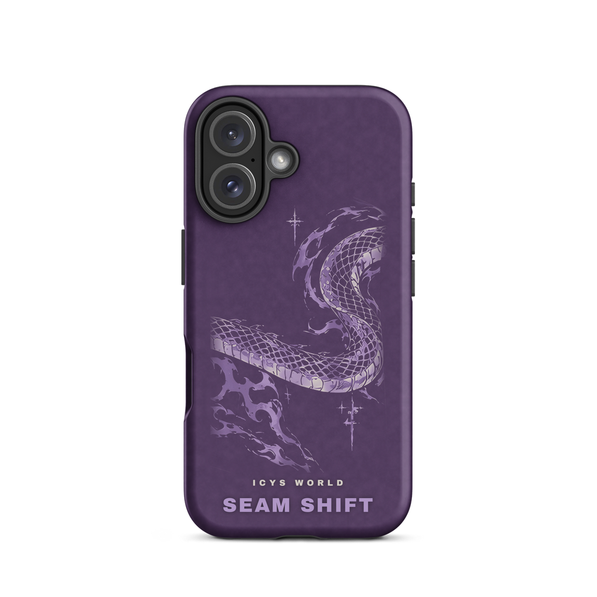 ICYS WORLD Seam Shift iPhone case on iPhone 16, matte finish
