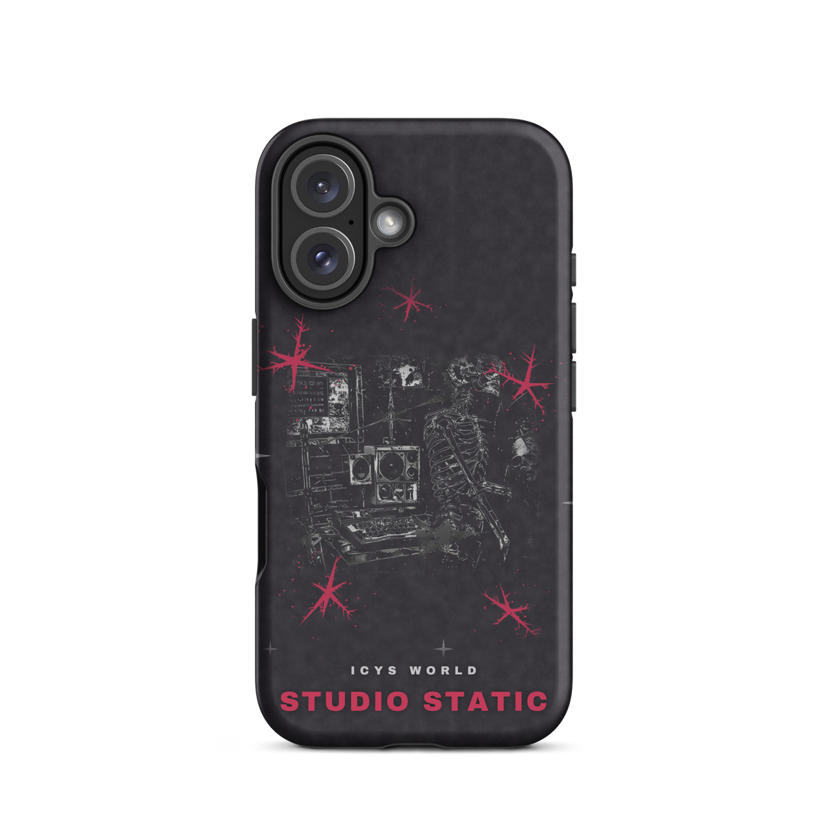 ICYS WORLD Studio Static iPhone case on iPhone 16, matte finish