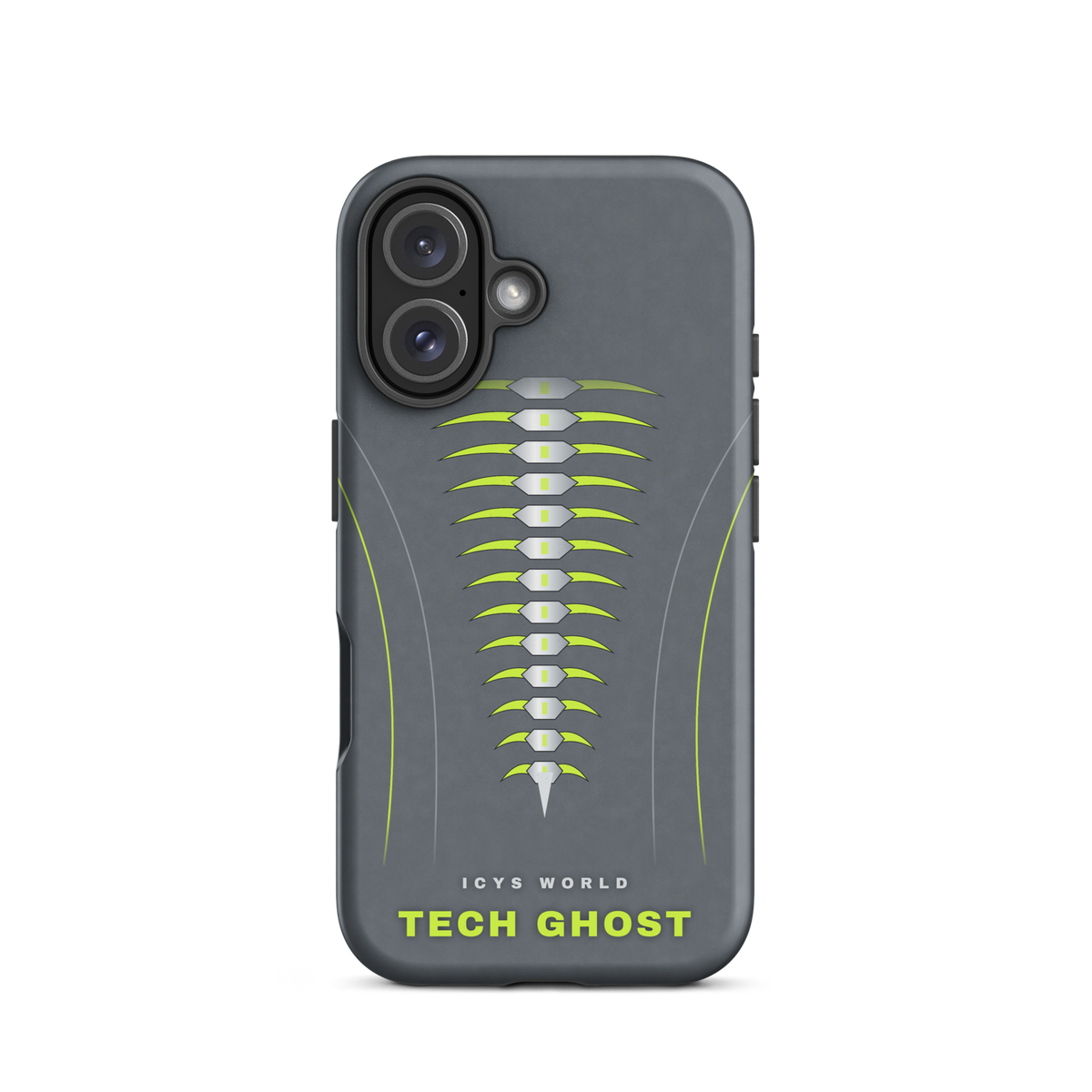 ICYS WORLD Tech Ghost iPhone case on iPhone 16, matte finish