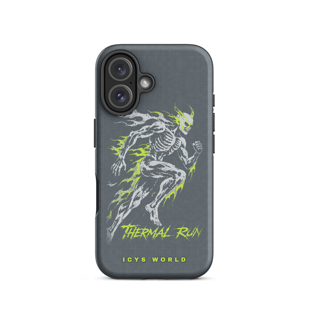 ICYS WORLD Thermal Run iPhone case on iPhone 16, matte finish