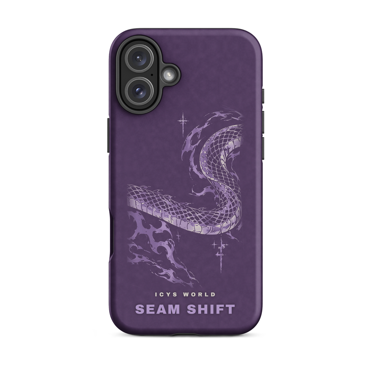 ICYS WORLD Seam Shift iPhone case on iPhone 16 Plus, matte finish