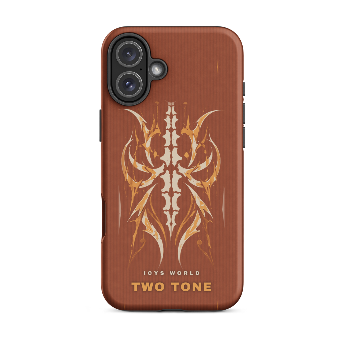 ICYS WORLD Two Tone iPhone case on iPhone 16 Plus, matte finish