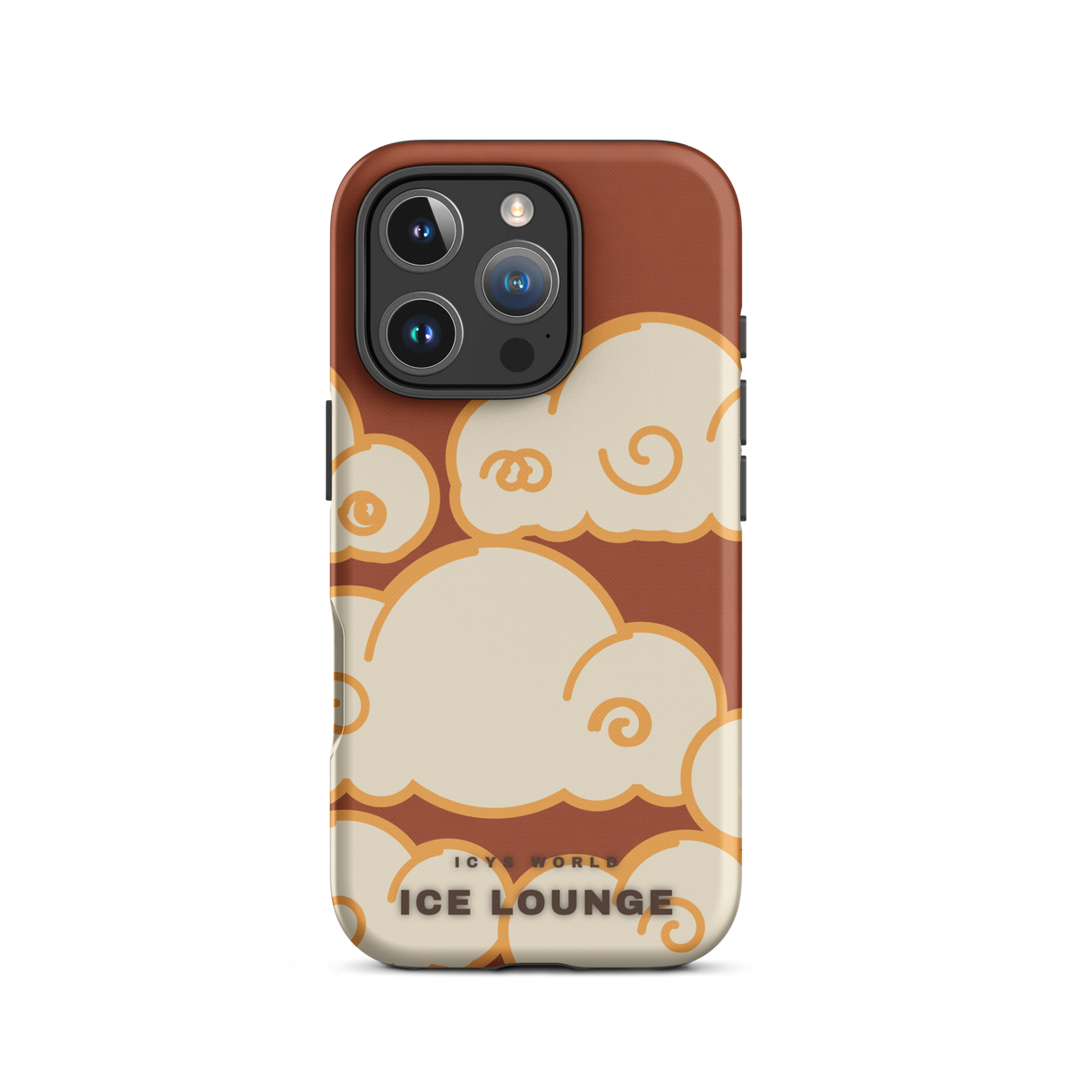 ICYS WORLD Ice Lounge iPhone case on iPhone 16 Pro, matte finish